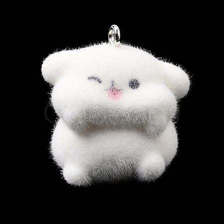 Flocking Opaque Resin Pendants RESI-G128-01T-1