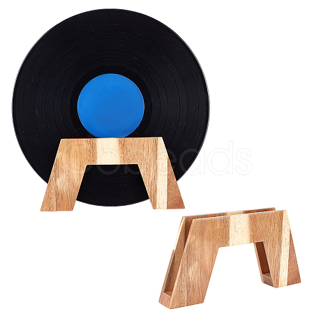 Wood Record Display Stands ODIS-WH0074-03-1