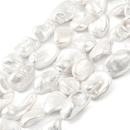 Electroplated Shell Pearl Beads Strands BSHE-A001-01C-1