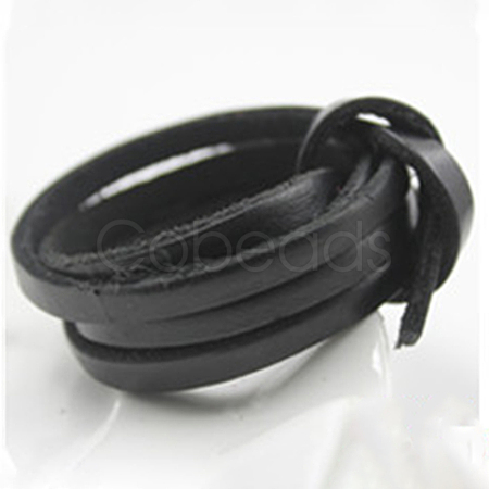 Flat Leather Jewelry Cord WL-WH0008-01B-04-1