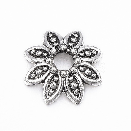 Tibetan Style Alloy Bead Caps X-PALLOY-ZN64827-AS-RS-1