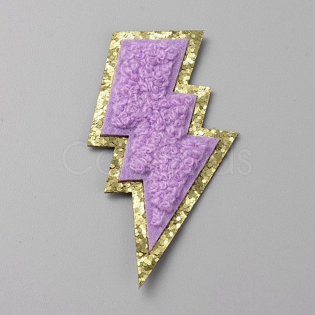 Lightning Bolt Computerized Towel Embroidery Polyester Iron on Patches PATC-WH0012-20D-1