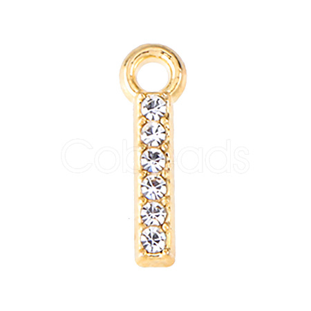 Golden Tone Alloy Rhinestone Pendants PW-WGCC773-09-1