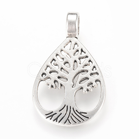 Tibetan Style Alloy Pendants TIBEP-Q064-06AS-RS-1