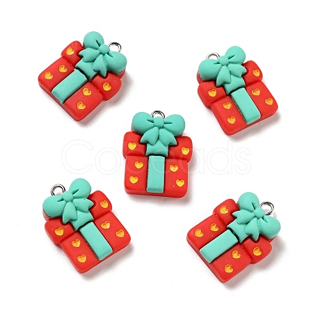 Christmas Opaque Resin Pendants X-RESI-G043-A04-1