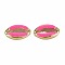 Alloy Enamel Beads, Cowrie Shell Shape, Light Gold, Deep Pink, 16.5x10x4.5mm, Hole: 1.2mm