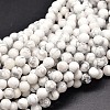 Natural Gemstone Howlite Round Bead Strands G-P075-34-10mm-1