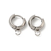 Tarnish Resistant 201 Stainless Steel Huggie Hoop Earring Findings STAS-P283-01U-P-1