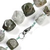 Dyed Natural White Jade Imitation Tourmaline Nuggets Beaded Necklaces for Women Men NJEW-K388-01K-3