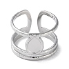 Non-Tarnish 304 Stainless Steel Open Cuff Ring Components STAS-Q308-06P-2