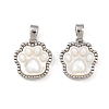 Natural White Shell Paw Print Charms KK-H524-17P-1