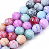 Opaque Baking Paint Crackle Glass Beads Strands X-EGLA-S174-33J-1
