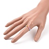 Glass Beaded Flower Wrap Stretch Finger Ring for Women RJEW-MZ00002-02-3