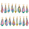 Fingerinspire 16Pcs Electroplated Raw Rough Natural Quartz Crystal Copper Wire Wrapped Pendants FIND-FG0003-30A-7