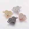 Brass Micro Pave Cubic Zirconia Links ZIRC-E114-01-1