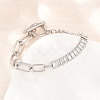 304 Stainless Steel Pave Clear Cubic Zirconia Link Bracelets BJEW-D460-10P-1