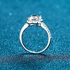 Rhodium Plated 925 Sterling Silver Micro Pave 8.2x4.9mm Moissanite Finger Rings for Women WG8E258-75-4