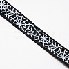 Halloween Ornaments Spider Web Pattern Printed Grosgrain Ribbons SRIB-L005-9mm-02-2
