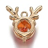 Golden Plated Brass Micro Pave Cubic Zirconia Charms ZIRC-H105-02-2
