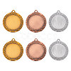 FINGERINSPIRE 6Pcs 3 Styles Alloy Pendant Cabochons Settings FIND-FG0002-61-1