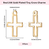 100Pcs Brass Tiny Cross Charms KK-BBC0024-59G-2