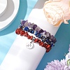 3Pcs 3 Styles Natural Amethyst & Lapis Lazuli &  Red Jasper Chips Stretch Bracelets Sets BJEW-JB11076-11-2