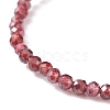 3mm Natural Garnet Beads Stretch Bracelet for Girl Women BJEW-JB07284-03-4