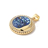 Rack Plating Brass Micro Pave Cubic Zirconia Pendants KK-K385-62G-3