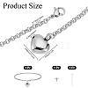 2Pcs Heart Non-Tarnish Stainless Steel Charm Bracelets BJEW-CN0001-23P-2