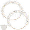 2Pcs Plastic Imitation Pearl Round Beaded Bag Handles FIND-BBC0005-11B-1