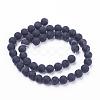 Natural Black Striped Agate/Banded Agate Beads Strands G-F520-50-8mm-2