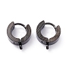 304 Stainless Steel Huggie Hoop Earrings Findings STAS-I167-01C-EB-1