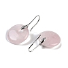 Natural Rose Quartz Dangle Earrings EJEW-C119-01P-05-2