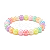 7Pcs 7 Color Candy Color Acrylic Round Beaded Stretch Bracelets Set BJEW-JB08928-3
