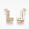 Brass Cubic Zirconia Charms KK-S348-330L-2