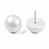 Painted Half Round Schima Wood Earrings for Girl Women EJEW-T017-02H-1