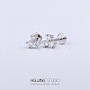 Stainless Steel Micro Pave Clear Cubic Zirconia Cartilage Earrings for Women Men WG126FA-15-1