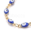 Enamel Horse Eye Link Chains Bracelet BJEW-P271-05G-01-2