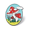 Oval with Mushroom Enamel Pin X-ENAM-B046-19-1