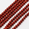 Natural Red Jasper Round Bead Strands G-A130-2mm-08-1
