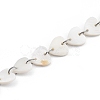 Handmade Freshwater Shell Heart Link Chains AJEW-JB00715-02-1
