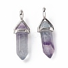 Natural Colorful Fluorite Pointed Pendants G-K329-68P-2