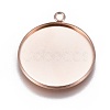 Ion Plating(IP) 304 Stainless Steel Pendant Cabochon Settings X-STAS-G127-13-25mm-RG-1