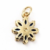 Rack Plating Brass Micro Pave Cubic Zirconia Charms X-ZIRC-F129-34C-G-2