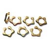 Rack Plating Star Brass Cubic Zirconia Open Cuff Rings for Women RJEW-S242-02G-A-1