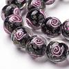 Handmade Gold Sand Lampwork Beads Strands LAMP-L072-G02-1