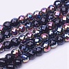 Electroplate Transparent Glass Beads Strands EGLA-E045-G01-1