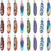32Pcs 8 Colors Alloy Enamel Pendants FIND-GF0008-98-7