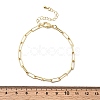 Brass Link Paperclip Chains Bracelet for Women BJEW-A065-03G-5