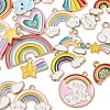 25Pcs 25 Style Light Gold Alloy Enamel Pendants ENAM-YW0001-82-6